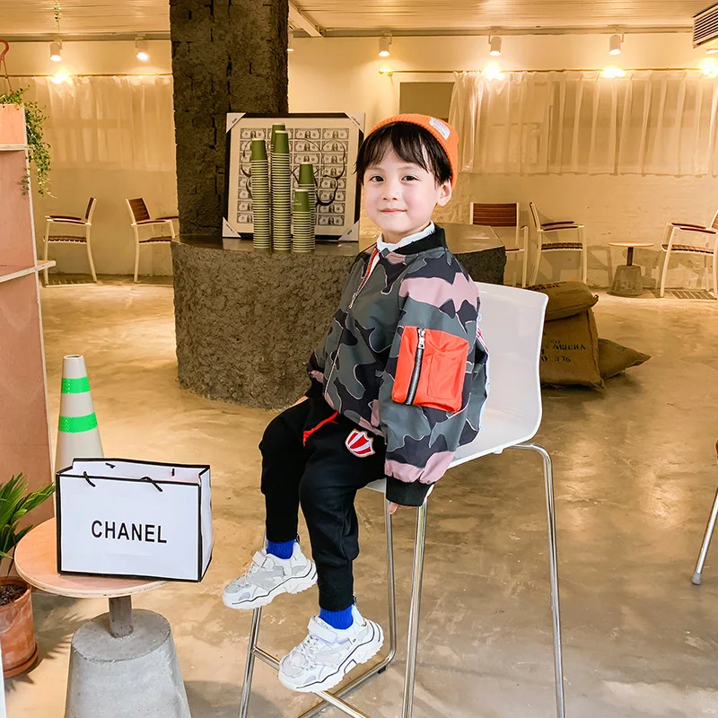 Куртка для мальчиков Новинка 2019 года Осенняя бейсбольная форма пальто детская