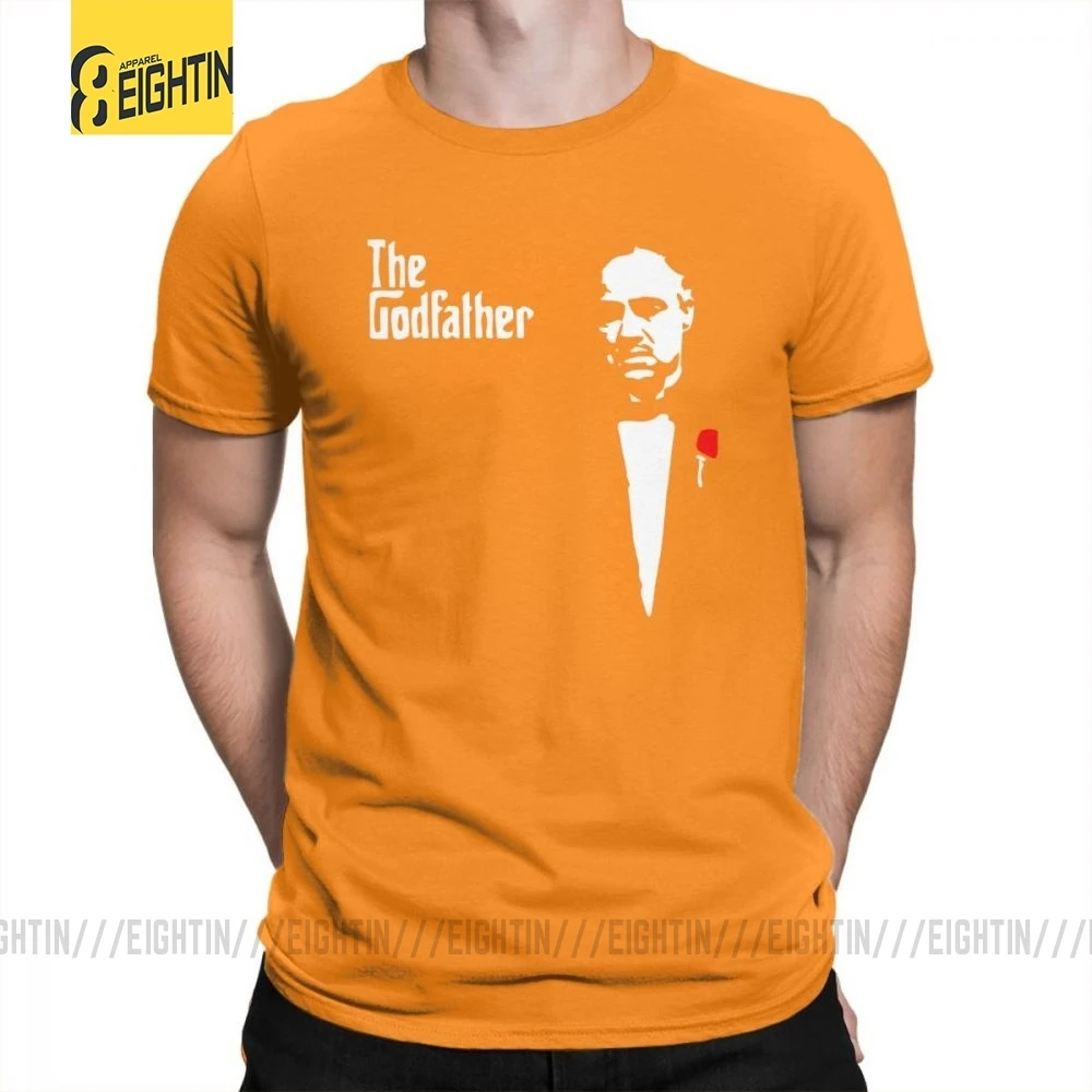 Gomorra godorra Godfather футболки с круглым вырезом мужские хлопковые футболки повседневные с коротким рукавом популярного размера плюс дышащие - Цвет: Оранжевый