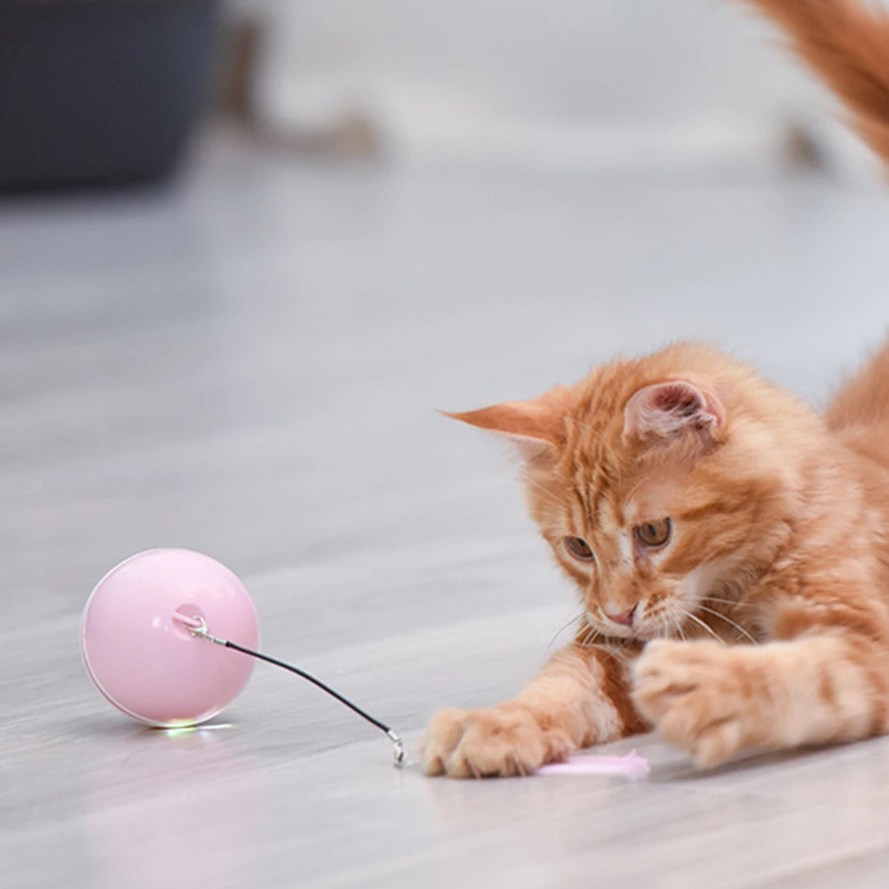 

USB Charging Intelligent Interactive Cat Toy Self Rotating Ball with LED Colorful Smart Cat Ball Toy Dropshiping