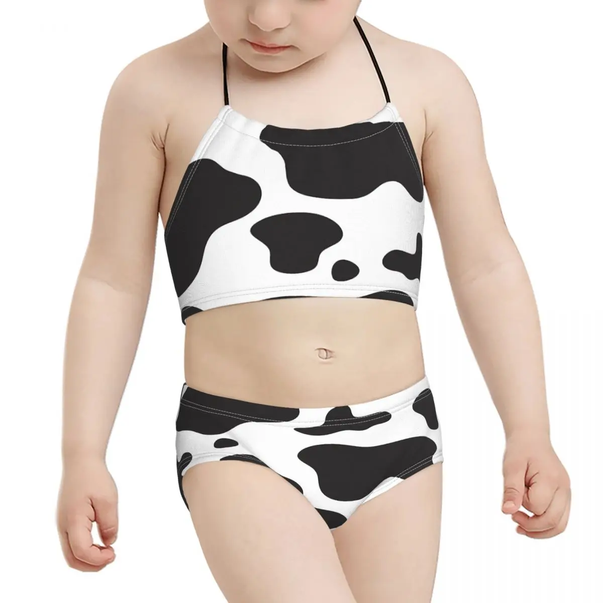 

Детская пляжная одежда для девочек R336, детское Бандажное бикини с принтом коровы, оптовая продажа 2021, брендовый купальный костюм для малень...