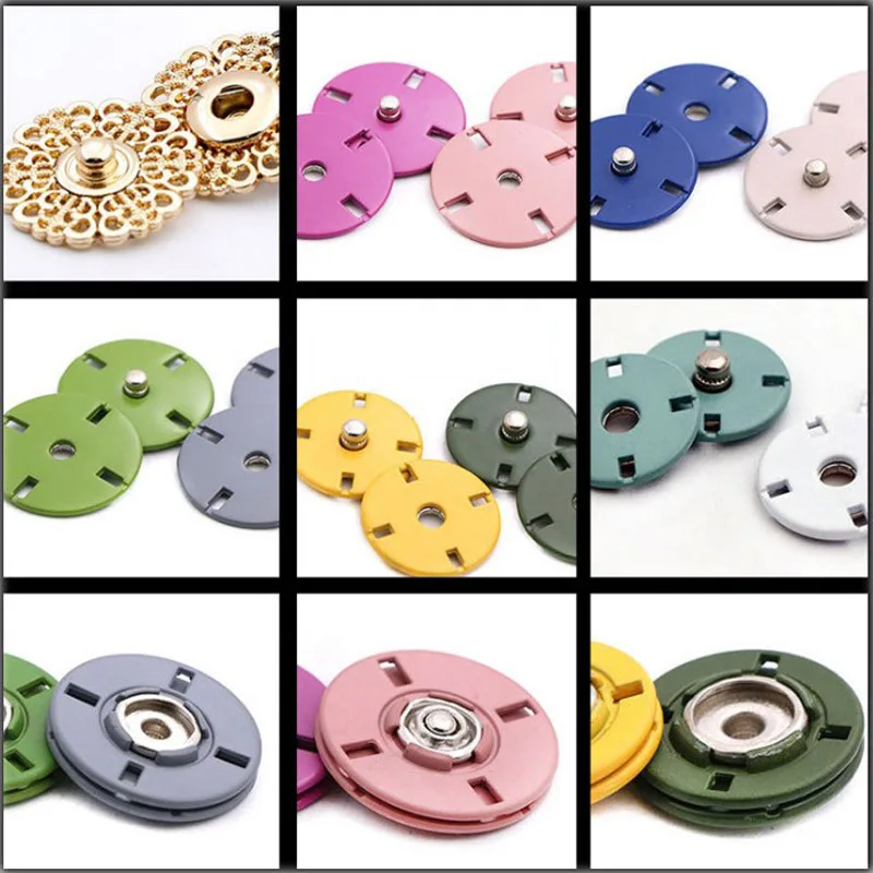 

100 pieces 10-25mm Metal hand-sewn buttons Korean thin section flat invisible alloy concealed button coat trench coat buttons