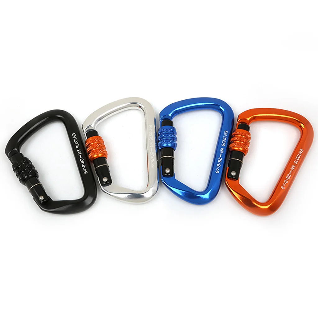 

Lightweight D-Shape 28KN Aluminum Screw Lock Carabiner Climbing Rappelling