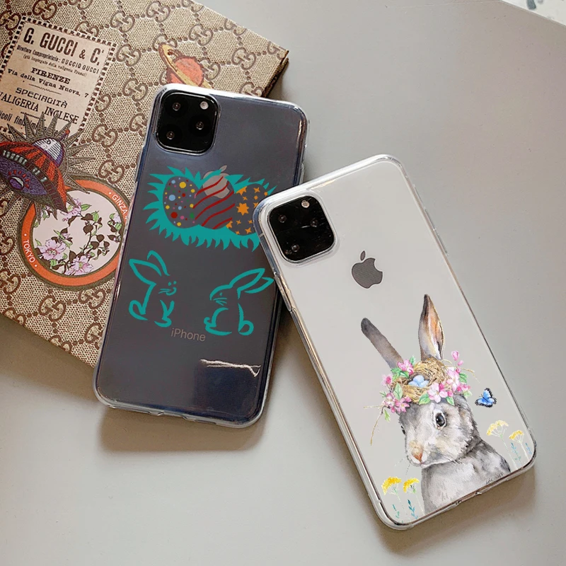 Cute Animals Mr Koala Easter Bunny Rabbit Phone case Clear Soft For iPhone 11 Pro XS MAX SE 2020 XR X 8 7 6 S Plus Back Cover | Мобильные