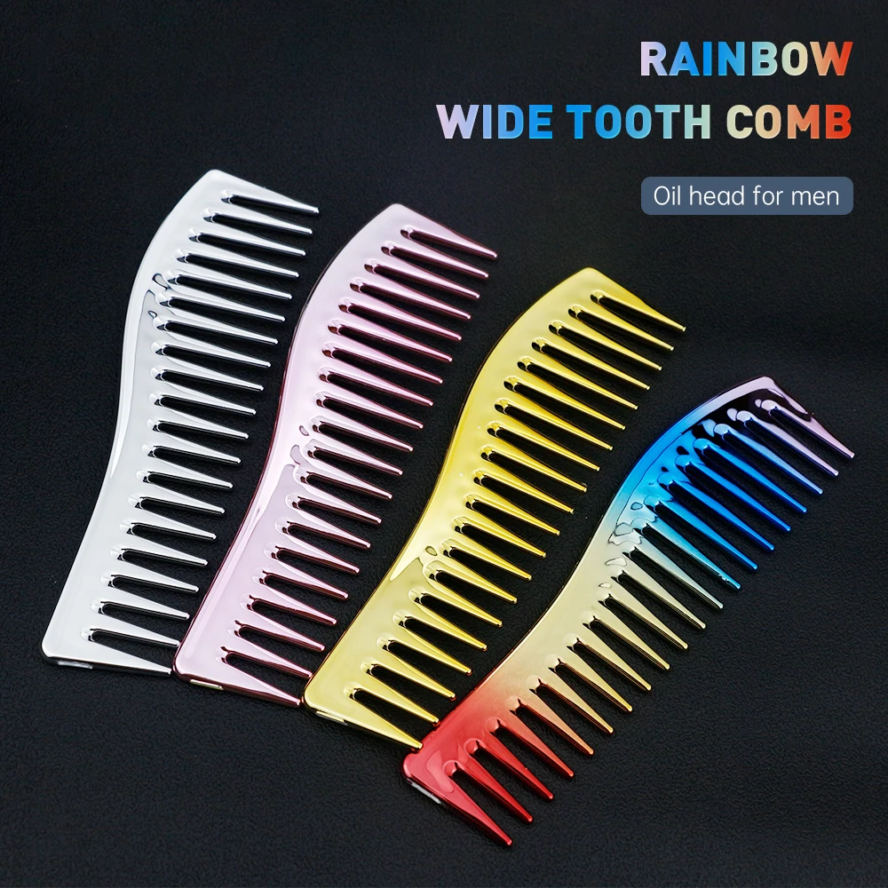 

Professional Rainbow Wide Tooth Comb Men Oil Head Comb Multipul Hairdressing Comb Salon Barber Tools For Hairdresser