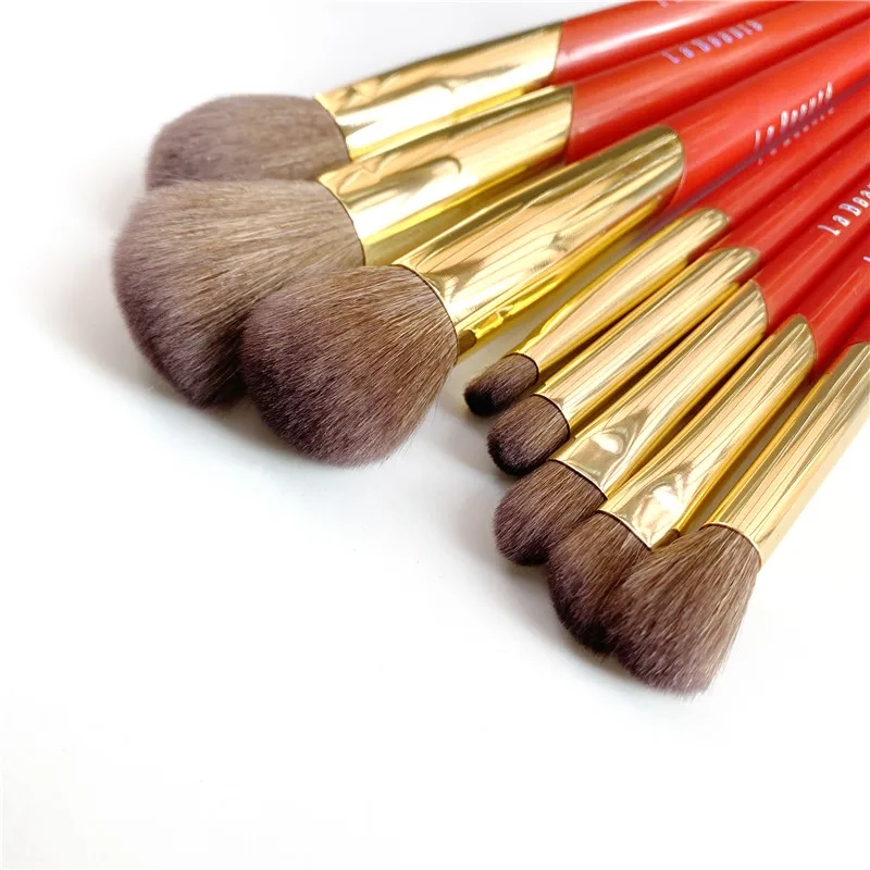 Набор китайских красных кистей La Beaute Saihoko из козьей шерсти 8 для лица и