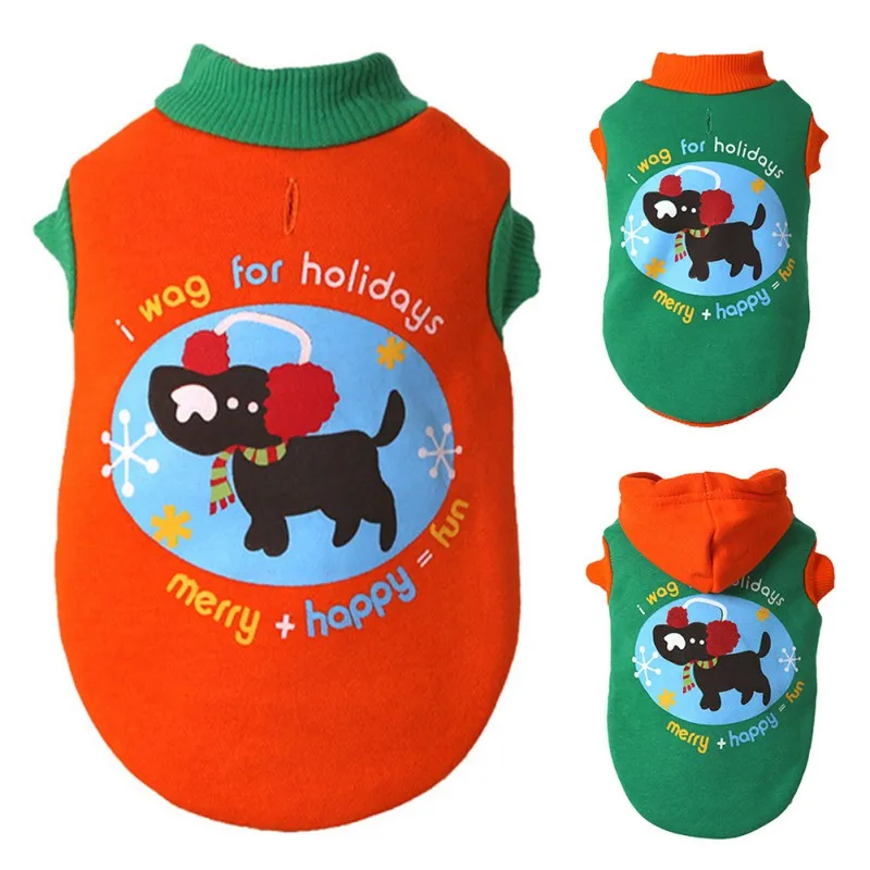 Pet Wool Fleece Thicken Hooded Threaded Dog Sweater Winter Turtleneck Vest Clothes Puppy Warm 2 Leg Shirt | Дом и сад