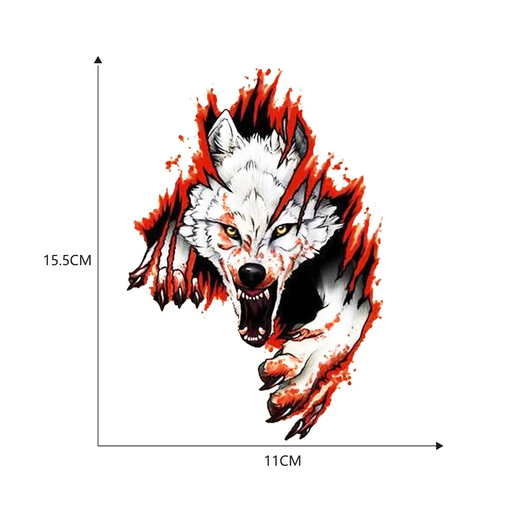

18*25cm 3D Flame Wolf Car Styling Divertido Angry Wolves Auto Body decoration Motorcycle Stickers