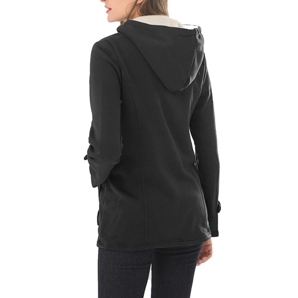 Модное женское пальто с капюшоном пряжкой спереди размера плюс Женская