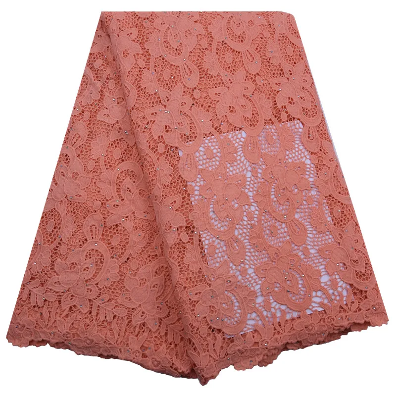 Фиолетовая африканская Водорастворимая кружевная ткань французская Тюлевая с