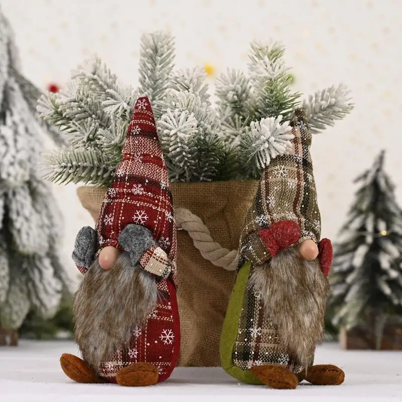 

Christmas Ornaments DIY Xmas Gift Santa Claus Snowman Tree Pendant Doll Hang Decorations For Home Elf 2021 Happy New Year