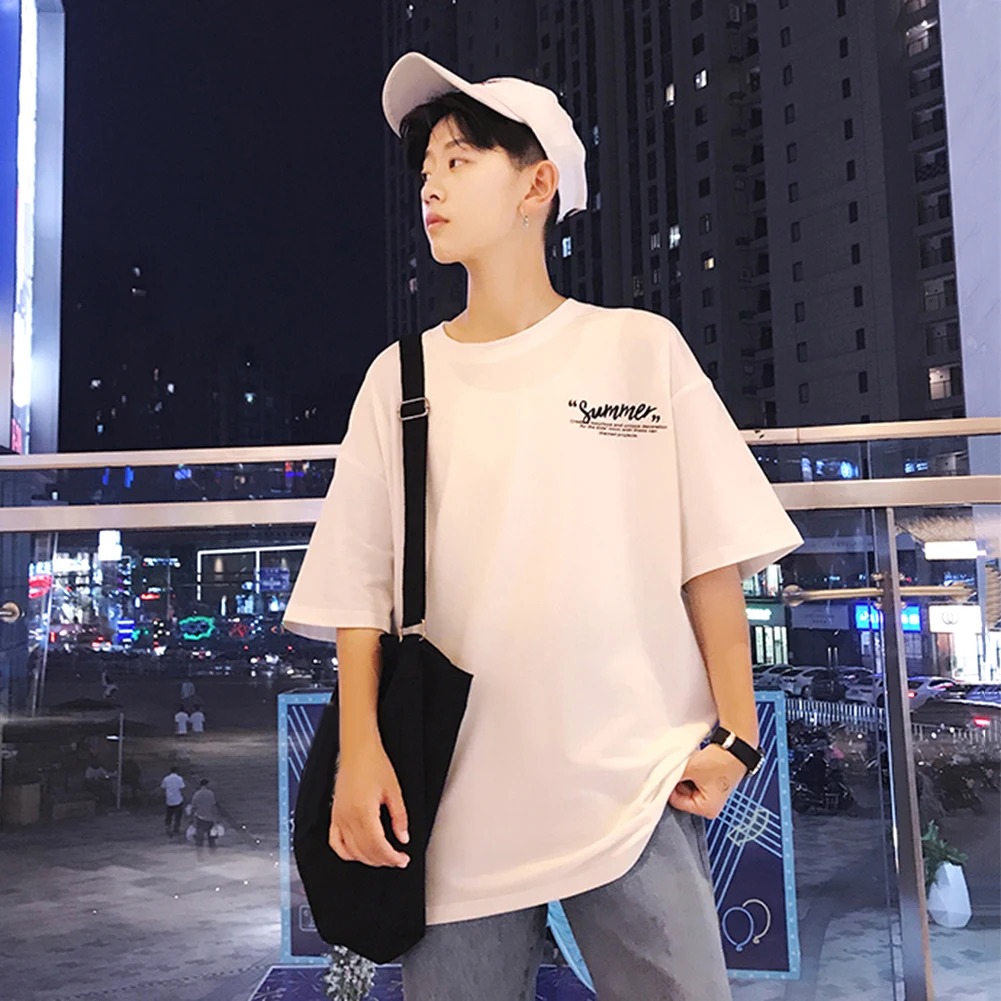 Повседневная мужская летняя футболка с круглым вырезом и коротким рукавом