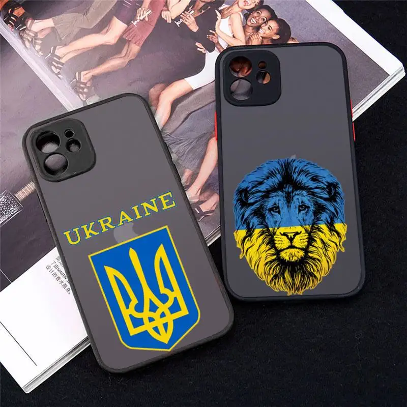 

Ukraine Flag Phone Case For iPhone 12 11 Mini Pro XR XS Max 7 8 Plus X Matte transparent cover