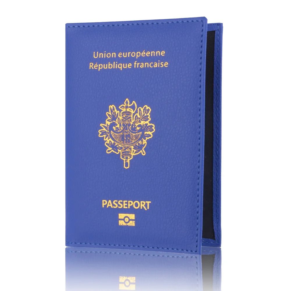 Blue Мягкая обложка для паспорта, Обложка для паспорта, держатель для карт, мужской или женский защитный кошелек, деловая сумка, кожа,, модная кожаная обложка для паспорта - Цвет: Blue