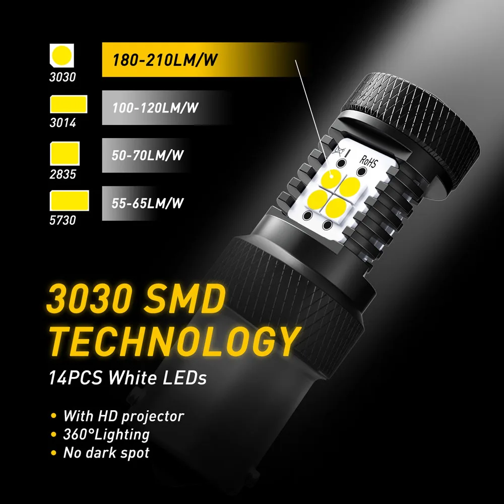 Светодиодсветодиодный парковочные огни AUXITO P21W CANBUS BA15s 7506 1156 LED 3030SMD дневные