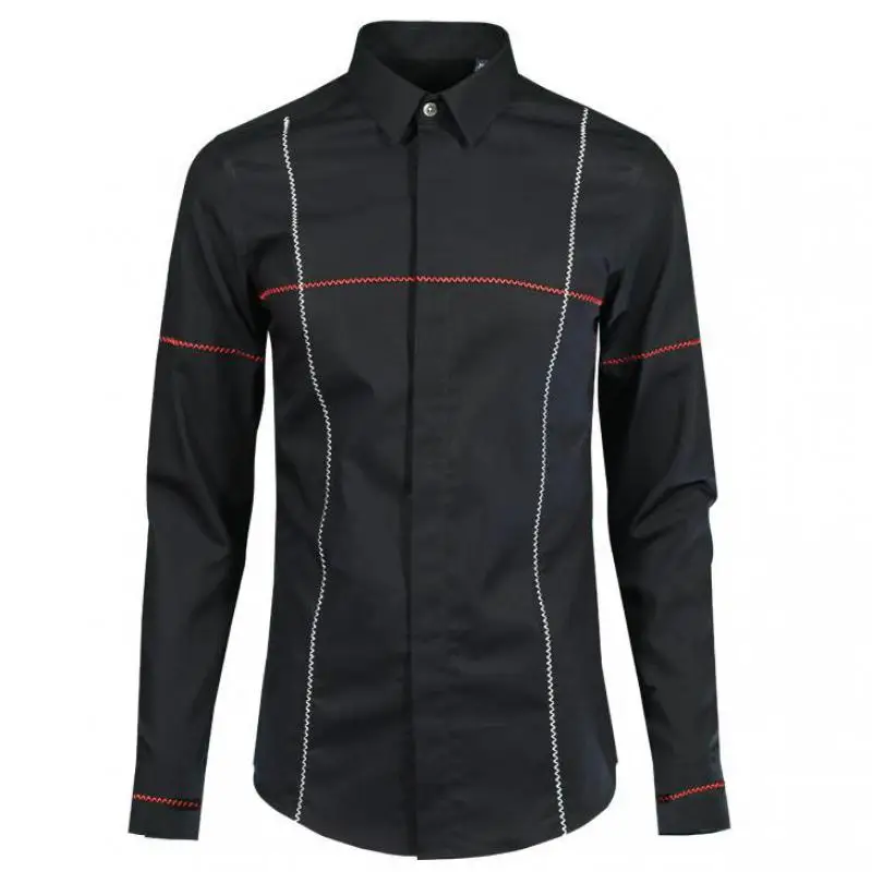 

New Solid Color Men Shirt Fashion Cotton "z" Embroidered Long Sleeve Mens Dress Shirt Luxury Mens Shirts Casual Slim Fit