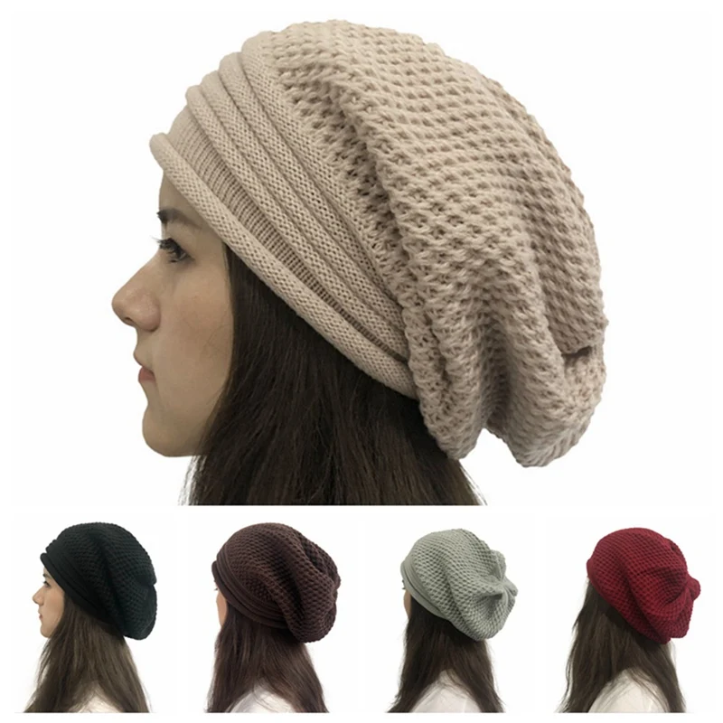 

Knitted Hat Winter Hats For Women Men Skullies Beanies Mask Striped Beanie Gorros Bonnet Warm Baggy Soft Thick Hat Caps