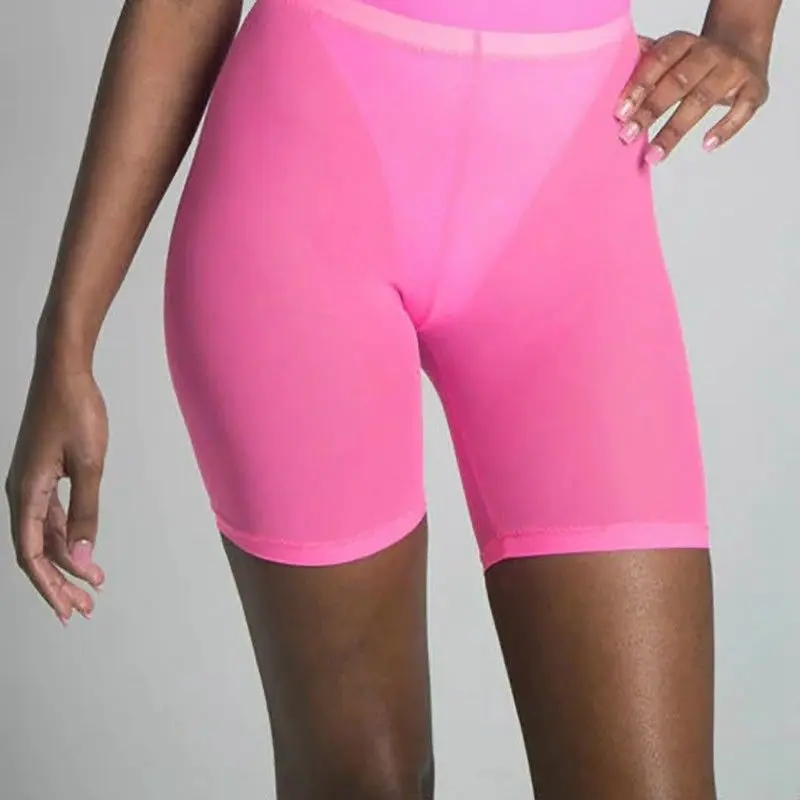 

2019 Summer Sexy Ladies Mesh Shorts Casual High Waist Shorts Beach Short Trousers Female Skinny See-through Beachwear Shorts
