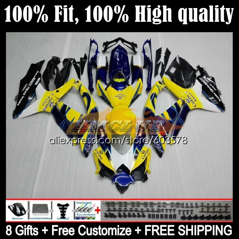 

Injection For SUZUKI GSXR 750 600 CC GSXR-600 K8 08 6CL.15 GSXR750 GSXR600 08 09 10 GSXR-750 2008 2009 2010 Fairing ellow blue