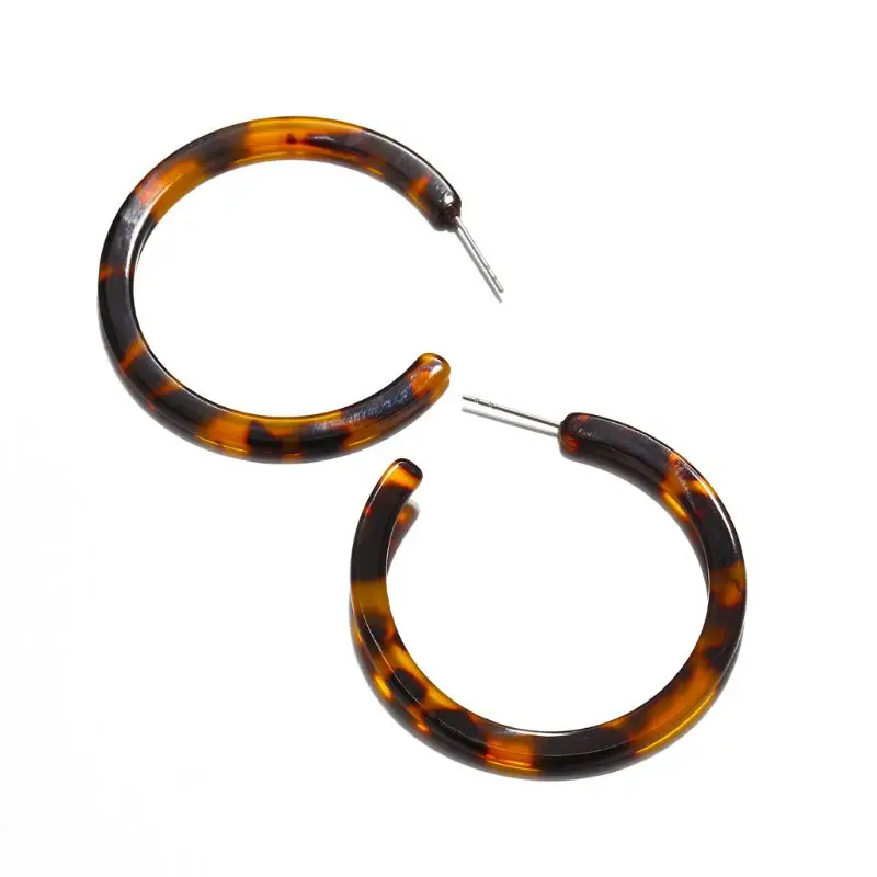 

Acrylic Marbled Earring Leopard Round Hoop Earrings Women Tortoise Shell Jewelry 85LB