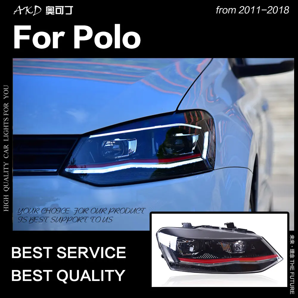 AKD автомобильный Стайлинг для VW Polo фары 2011 2018 Vento светодиодный ные новый дизайн DRL