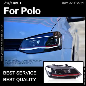 Автомобильный Стайлинг AKD для VW Polo, фары 2011-2018 Vento, светодиодный фары, новый дизайн поло, DRL Hid, фара, биксеноновые аксессуары