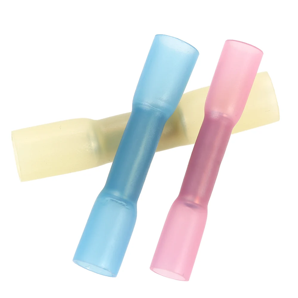 Hot 100PCS 3Size AWG Solder Seal Wire Connectors Heat Shrink Butt Connector Terminals Electrical Waterproof Insulated | Обустройство