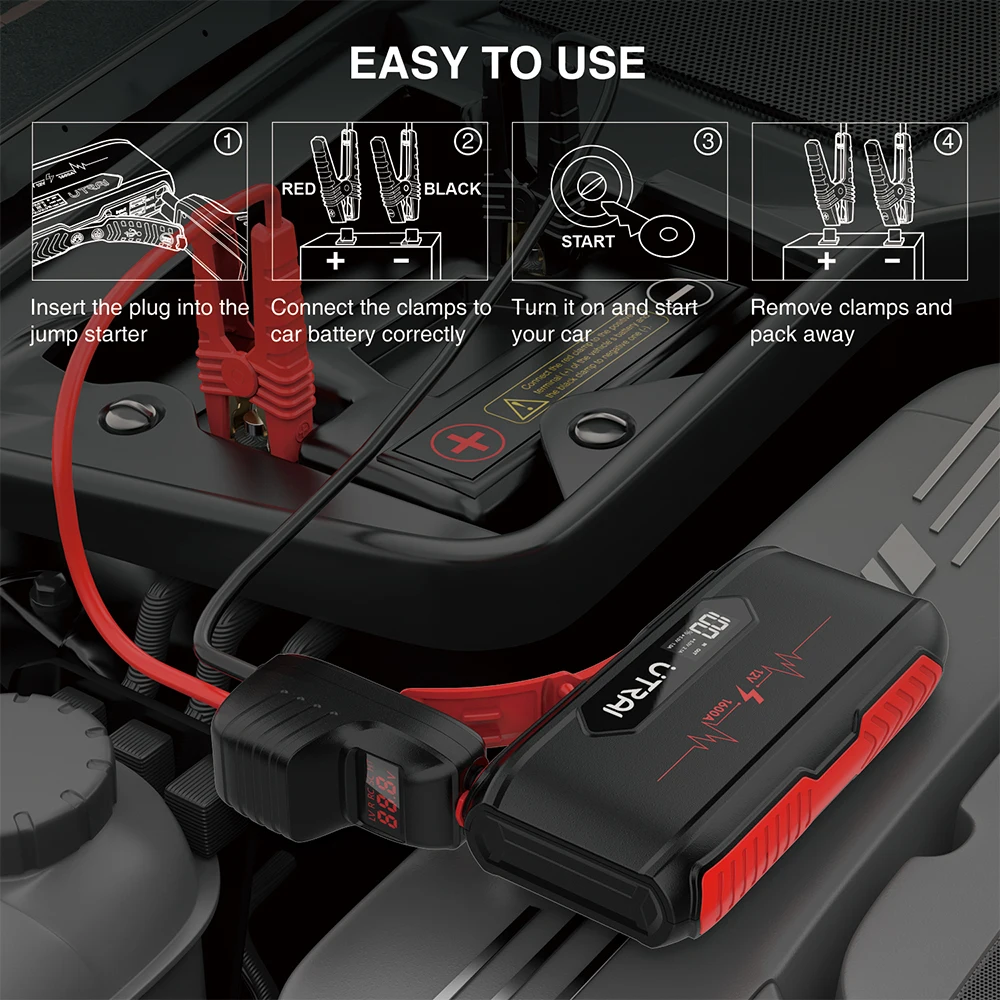 Utrai Smart Booster кабели авто аварийный автомобильный аккумулятор зажим аксессуары для