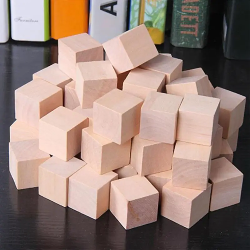 

Wooden Cubes Natural Unfinished Craft Wood Blocks for Baby Shower Pack of 20 203E