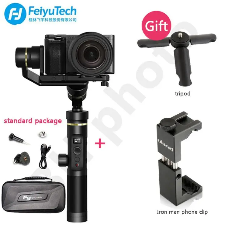 Feiyutech G6 Плюс/G6 Max 3-осевой Карманный стабилизатор для экшн-Камеры Gopro hero DJI Osmo экшн Камера sony a6000 PK Zhiyun Crane M2 - Цвет: G6 plus option 4