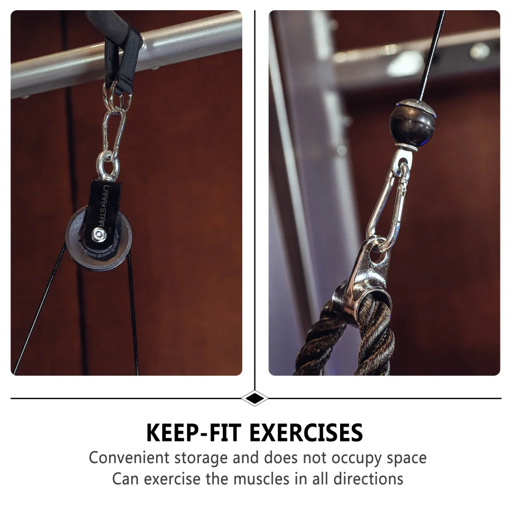 

1 Set Fitness Pulley System DIY Pulley Cable Attachment Rod Gym Accessory