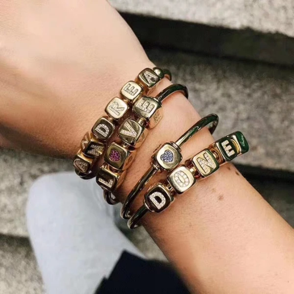 Новинка хит продаж настраиваемый женский браслет из циркона bijoux femme в кости