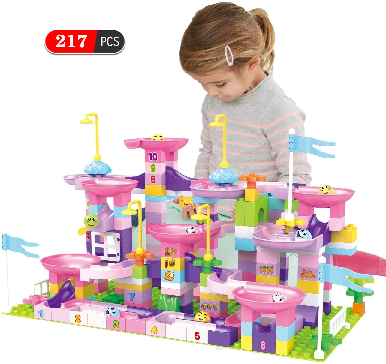 Окружности головы 56 217 шт. мрамор бег строительные блоки маленького размера