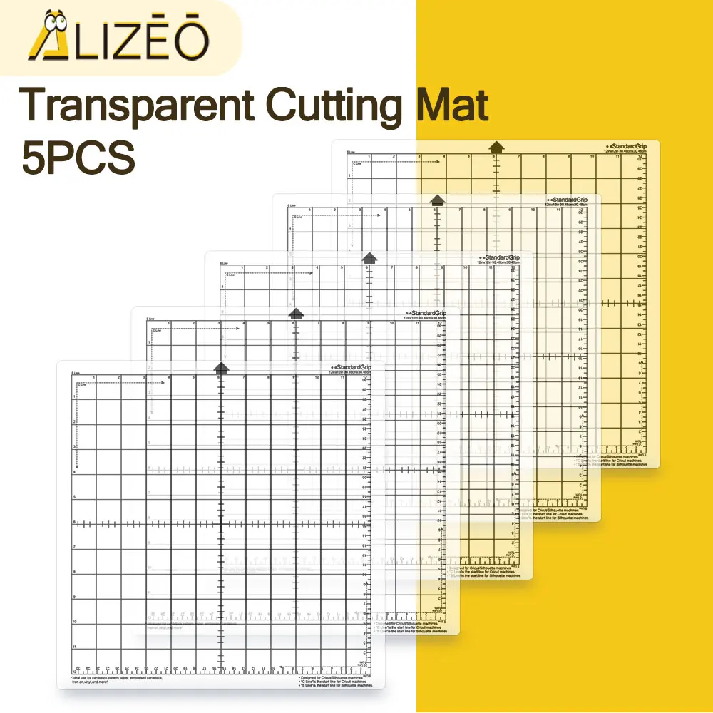 

Replacement Cutting Mat Transparent Adhesive Mat Pad with Measuring Grid 12 by 12-Inch for Silhouette Cameo Plotter Machine