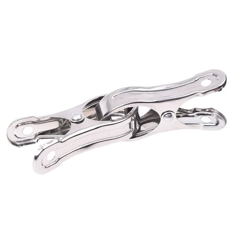 

NEW-Home Metal Clothespins Hanging Clothes Clips Pegs Silver Tone 20 Pcs