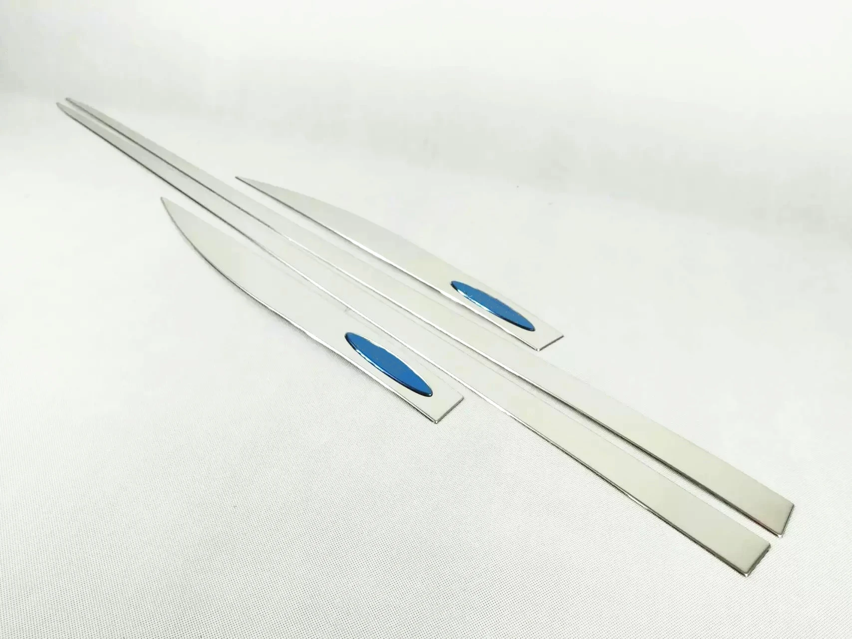 steel blue Для Honda Civic 10TH поколения ABS хромированный корпус обшивки двери анти-столкновения светильник дощатой дверью отделочная полоса 4 шт - Цвет: steel blue