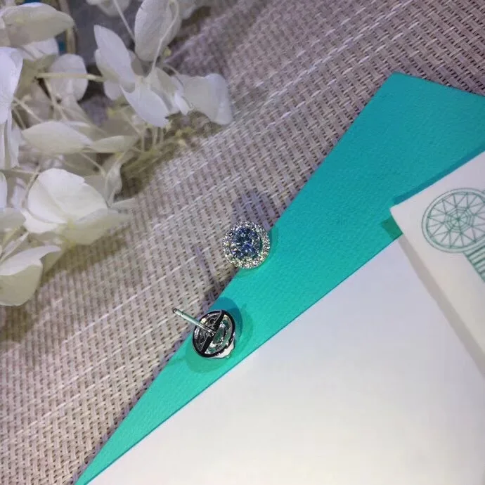 Модные большие круглые серьги-гвоздики с бриллиантами сверкающие серьги AAA