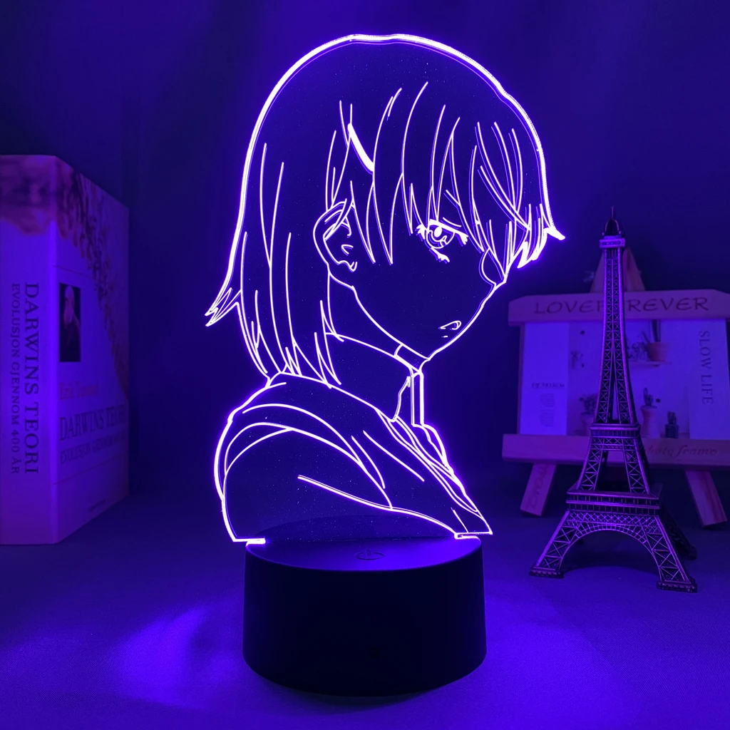 

3d Lamp Anime A Certain Scientific Railgun Mikoto Misaka Figure for Bedroom Decorative Nightlight Birthday Gift Led Night Light