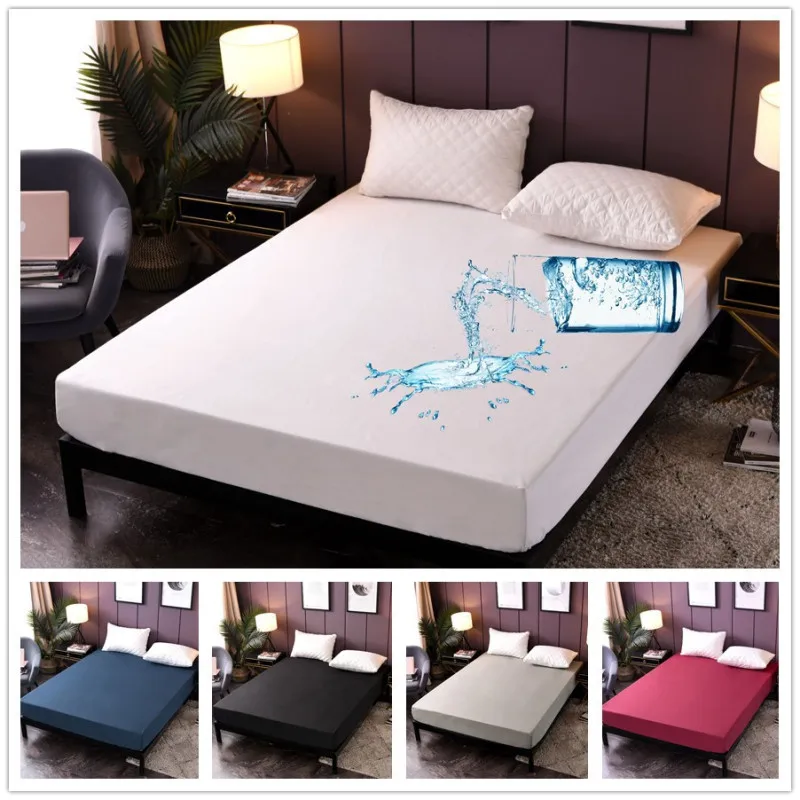 

New Bedding Accessories Solid Color Waterproof Bed Cover Isolation Bed Cover Independent One Non-slip Mattress Cover