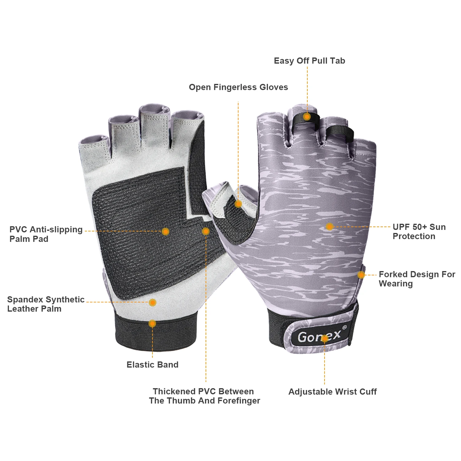 Gonex Fishing Gloves for Men Women Paddling Gloves for Kayaking Sailing Hiking Rowing Canoeing UV Protection, UPF50