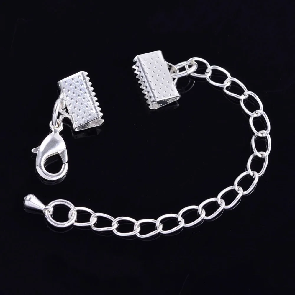 50 шт. Концевики для застежки карабина|end clasp|leather cordleather cord end caps |