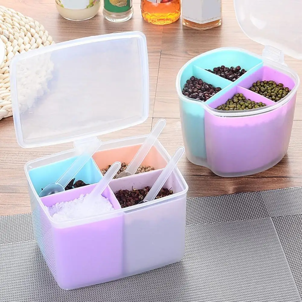 

Plastic Useful Moisture Proof Spice Container Wide Application Seasoning Box Reusable for Bar