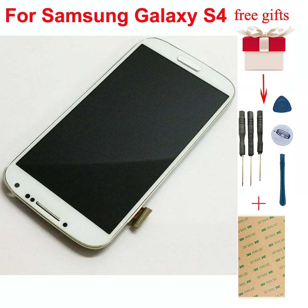 Для samsung Galaxy S4 gt-i9500 i9505 i337 сенсорный экран дигитайзер стекло сенсор+ ЖК-дисплей панель монитор в сборе+ рамка