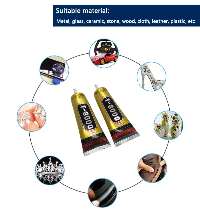 

Super Glue DIY Clothes Mobile Phone LCD Touch Screen Shoes Craft Shoes Glue Jewelry T8000 Strong Soft Glue