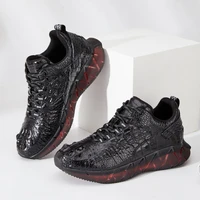 2021 new crocodile leather genuine mens casual breathable sports lace up men high quality designer clothes coral beach shoes