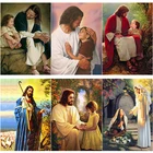 Алмазная 5D картина сделай сам, полноразмерная круглая Алмазная вышивка с изображением Иисуса, христианство, вышивка крестиком, домашний декор, ручной подарок