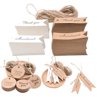 100pcs kraft paper tag and 10m hemp rope thank you handmade hanging labels gift wrapping paper hang tags for wedding party gifts