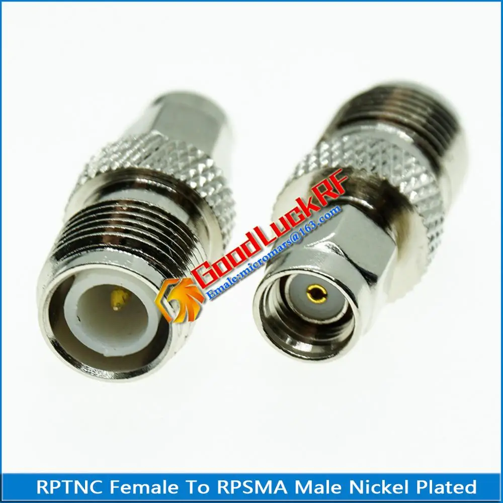 

1X Pcs RP-TNC RPTNC RP TNC Female to RP-SMA RPSMA RP SMA Male Plug RPTNC - RPSMA Nickel Straight Coaxial RF Connector Adapters