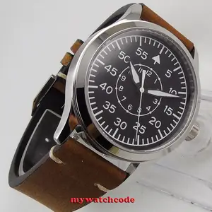 Часы мужские с сапфировым стеклом, 42 мм, черный стерильный циферблат, японские автоматические часы MIYOTA 8215