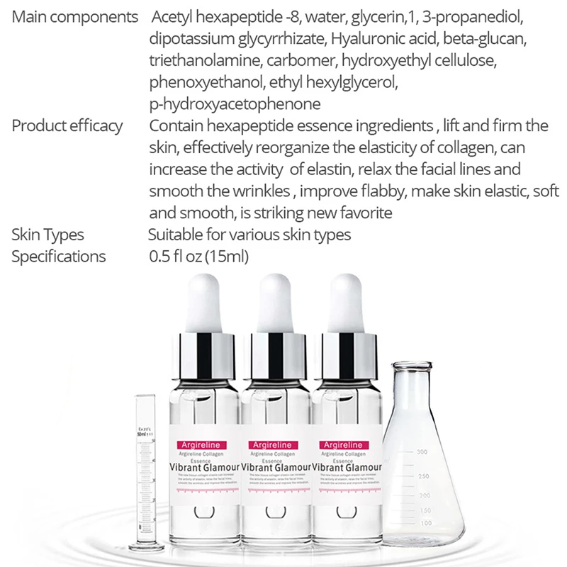 Argireline коллаген пептиды для лица безвредный EffectiveSerum крем против старения морщин Лифт устойчивое отбеливание увлажняющий уход за кожей