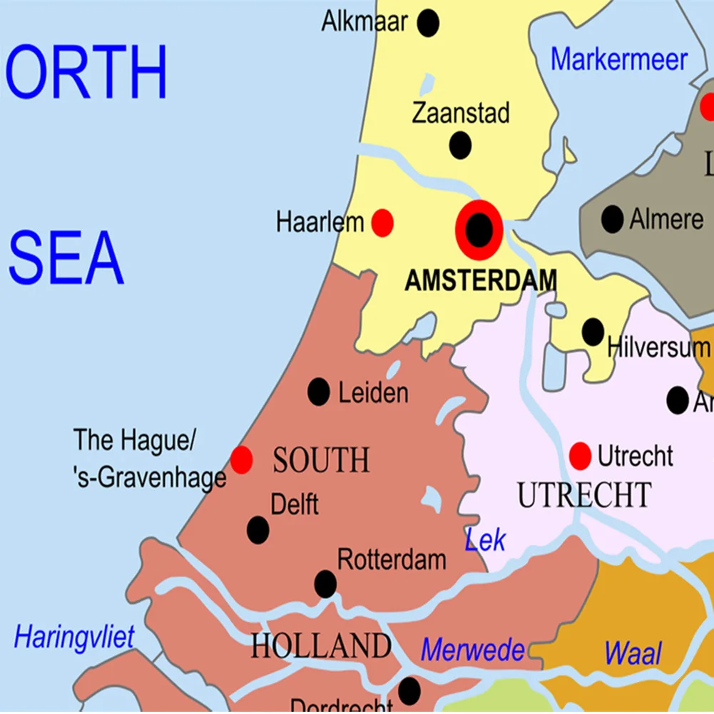 

The Netherland Political Map In Dutch 100*150cm Non-woven Canvas Painting Large Poster Wall Home Decoration School Supplies